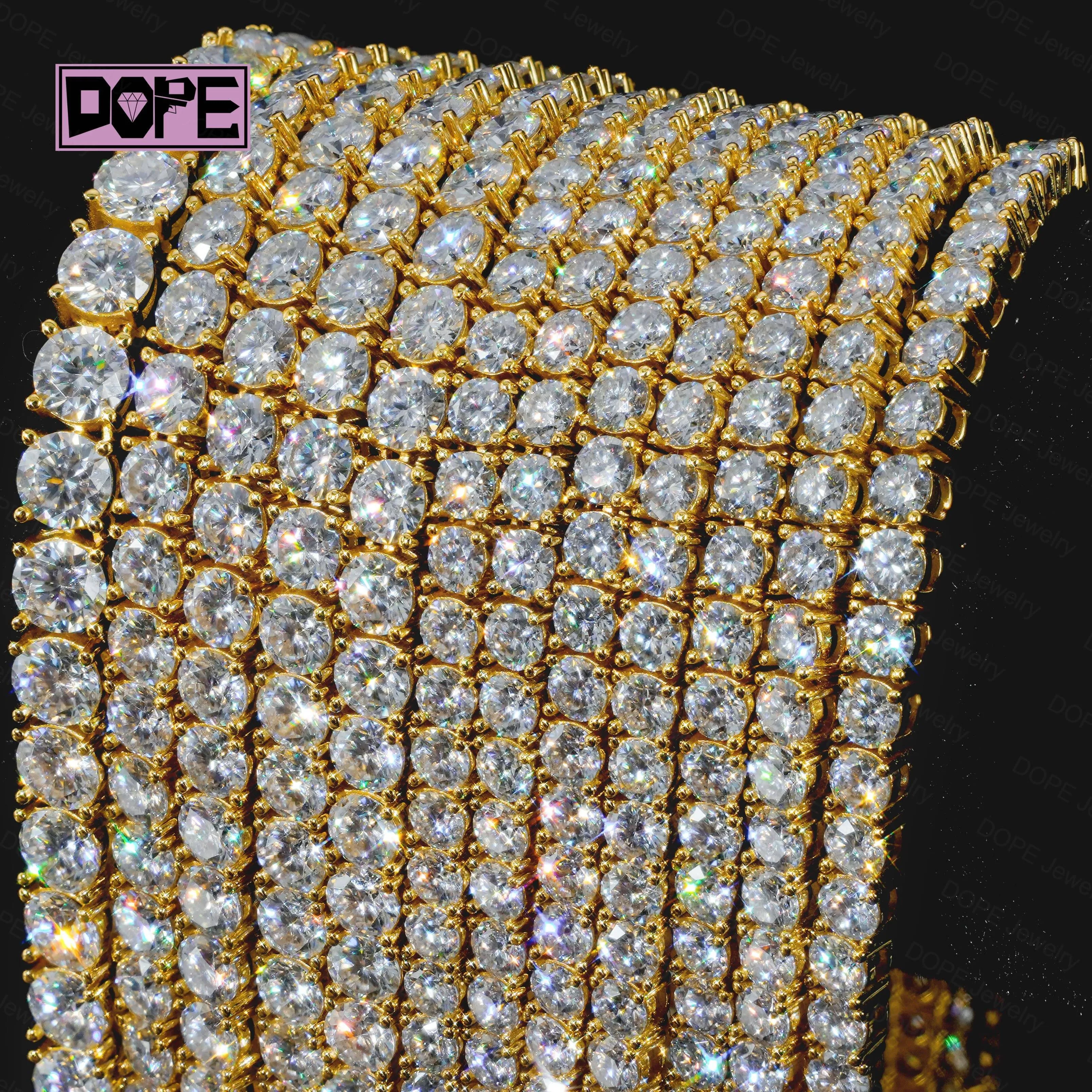 D VVS Moissanite Tennis Chain Necklace 2mm 6mm From Cart_123