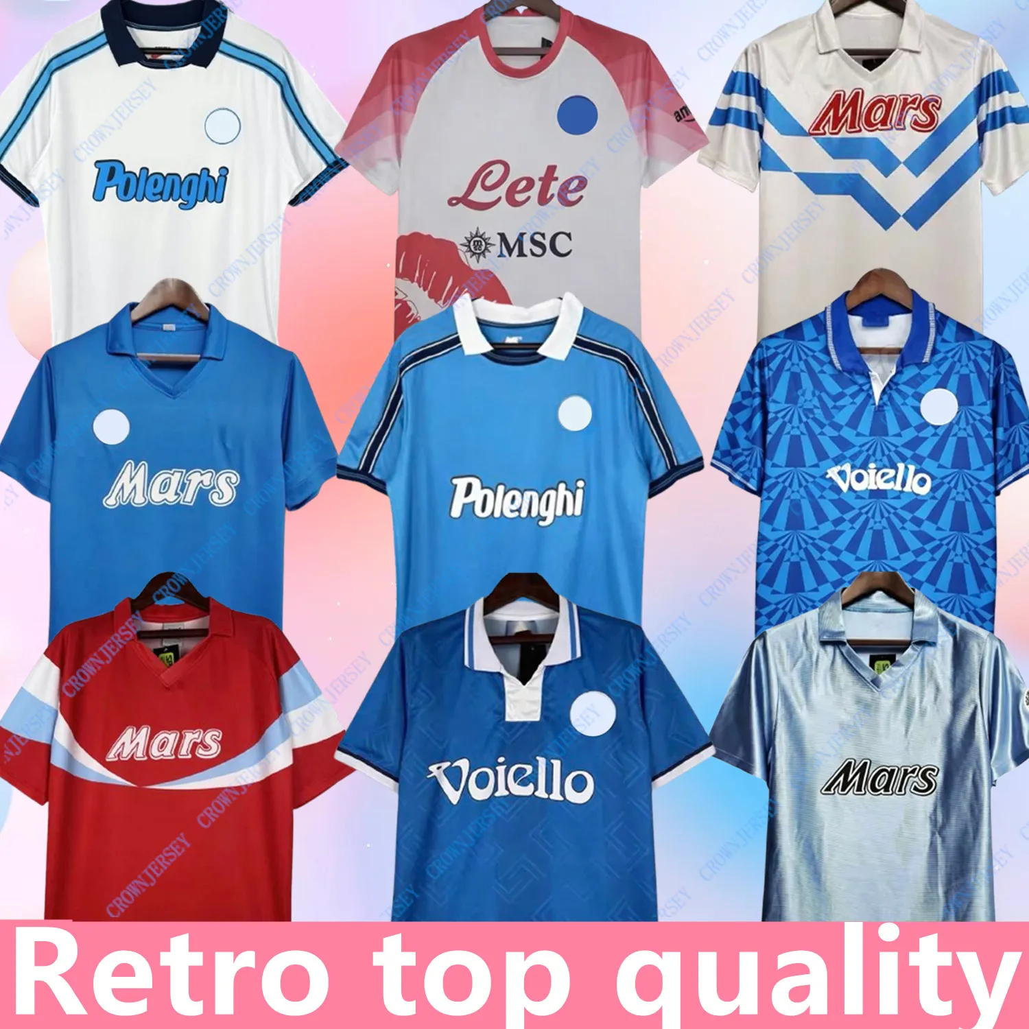 87~88`ナポリアウェ―半袖ユニフォーム。 1987 1988 ナポリレトロサッカーユニフォーム 87 88 89 90 91 93 97 98