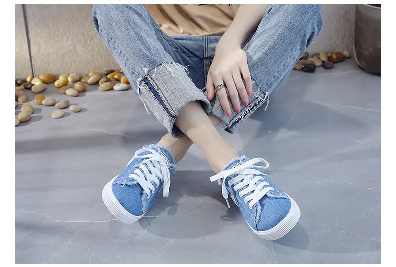 Canvas mules dames slippers instappers casual platte schoenen_voghion.com