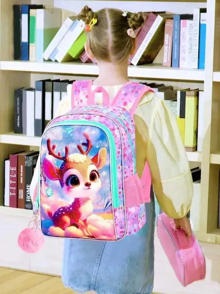 16 inch kids backpacks Personalized School Backpack Organized and Easy to Use With two zippered compartments and a padded back Backpack for Girls with Accessories