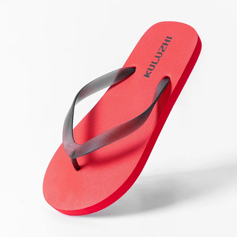 Mens Casual Flip Flops With Text Print Non Slip Rubber Sole Beach Sandals_voghion.com