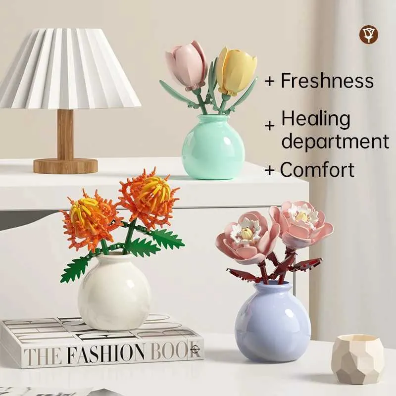 Flower Loz Blocks Eternal Flowers Set With Vase  From