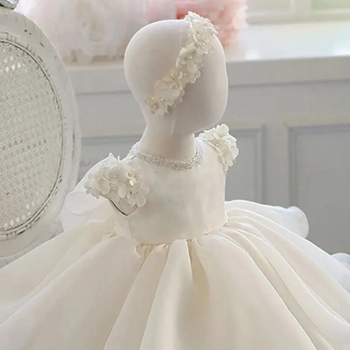 New Designer Lace Infant Baptism Dress With Beading... From Naruhito, $87.62