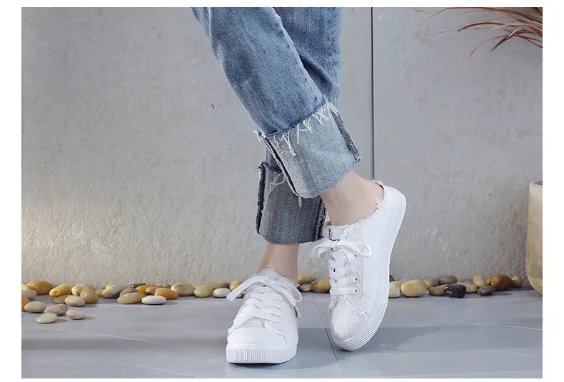 Canvas mules dames slippers instappers casual platte schoenen_voghion.com