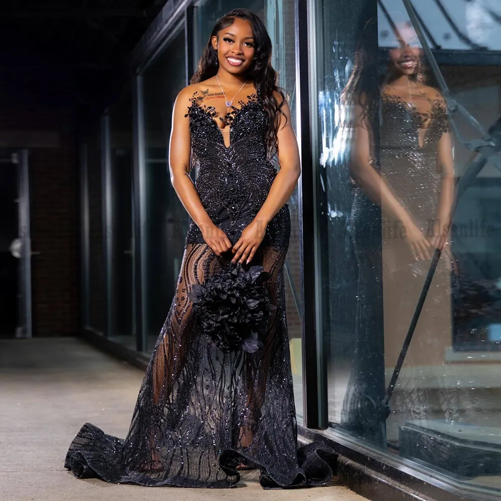 formal black prom dresses Strapless Mermaid Evening Gowns... From Alsenlife, Rs.15,999.42 :Dresses