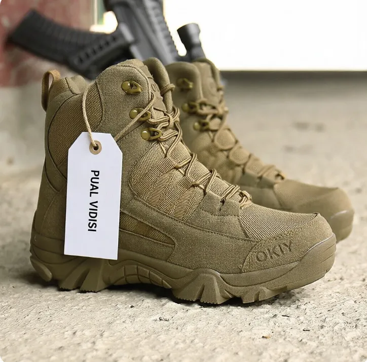 Bottes de combat tactiques désert pour hommes, chaussures de randonnée montantes d'extérieur_voghion.com
