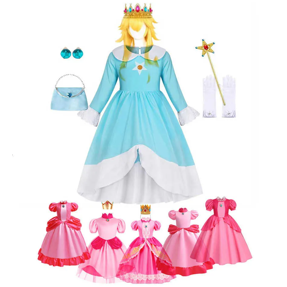 princess peach green dress Super Mario for Kids - Soft Cotton Costume Dress-Up Outfit under-20