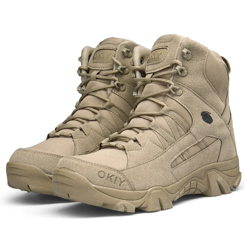 Bottes de combat tactiques désert pour hommes, chaussures de randonnée montantes d'extérieur_voghion.com