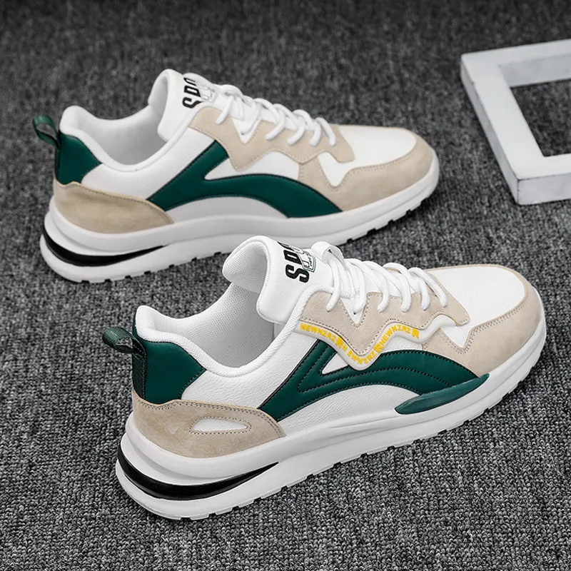 Retro-Sneaker für Herren mit Farbblock-Design, atmungsaktiv, bequem, rutschfest, dicke Sohle, ideal für den Alltag und Streetwear._voghion.com