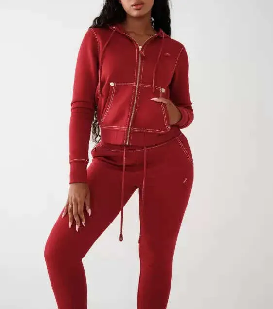 Vintage Zip Up Cropped Zip Hoodie And Sweatshirt Set From