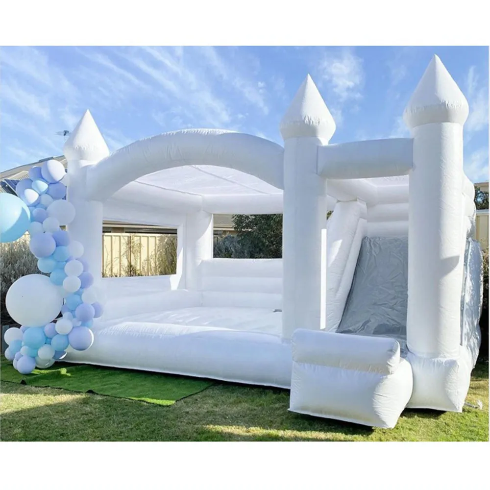 10% OFF – Premium White Inflatable Bouncy Castle with Slide, Free Shipping – Best Price Deal