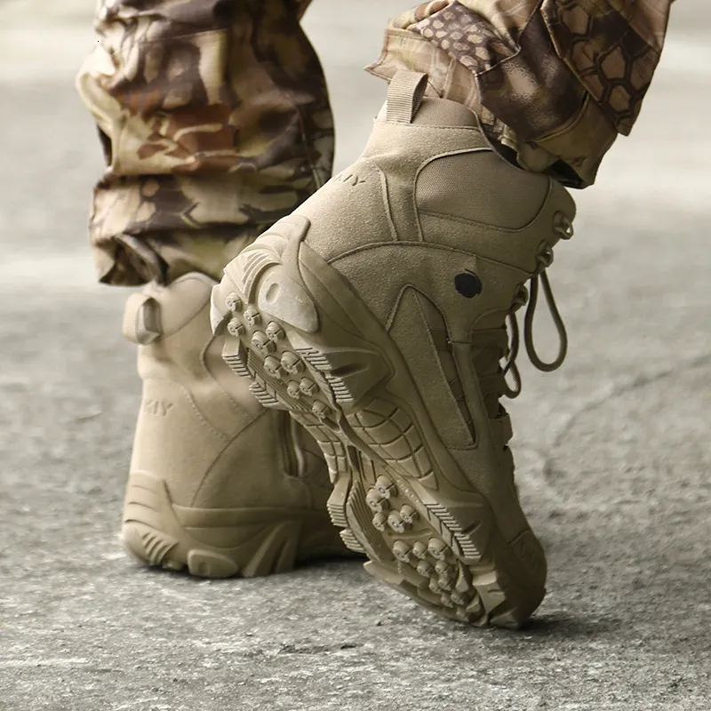 Bottes de combat tactiques désert pour hommes, chaussures de randonnée montantes d'extérieur_voghion.com