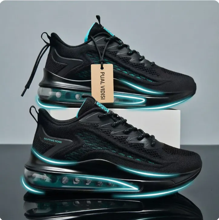 Chaussures de course pour hommes avec coussin d'air intégral sur la paume, baskets respirantes en mesh_voghion.com