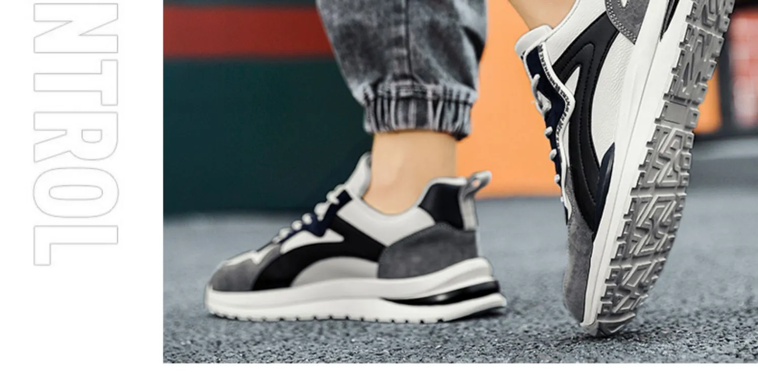 Retro Colour Block Sneaker Herren Atmungsaktive Freizeitschuhe_voghion.com