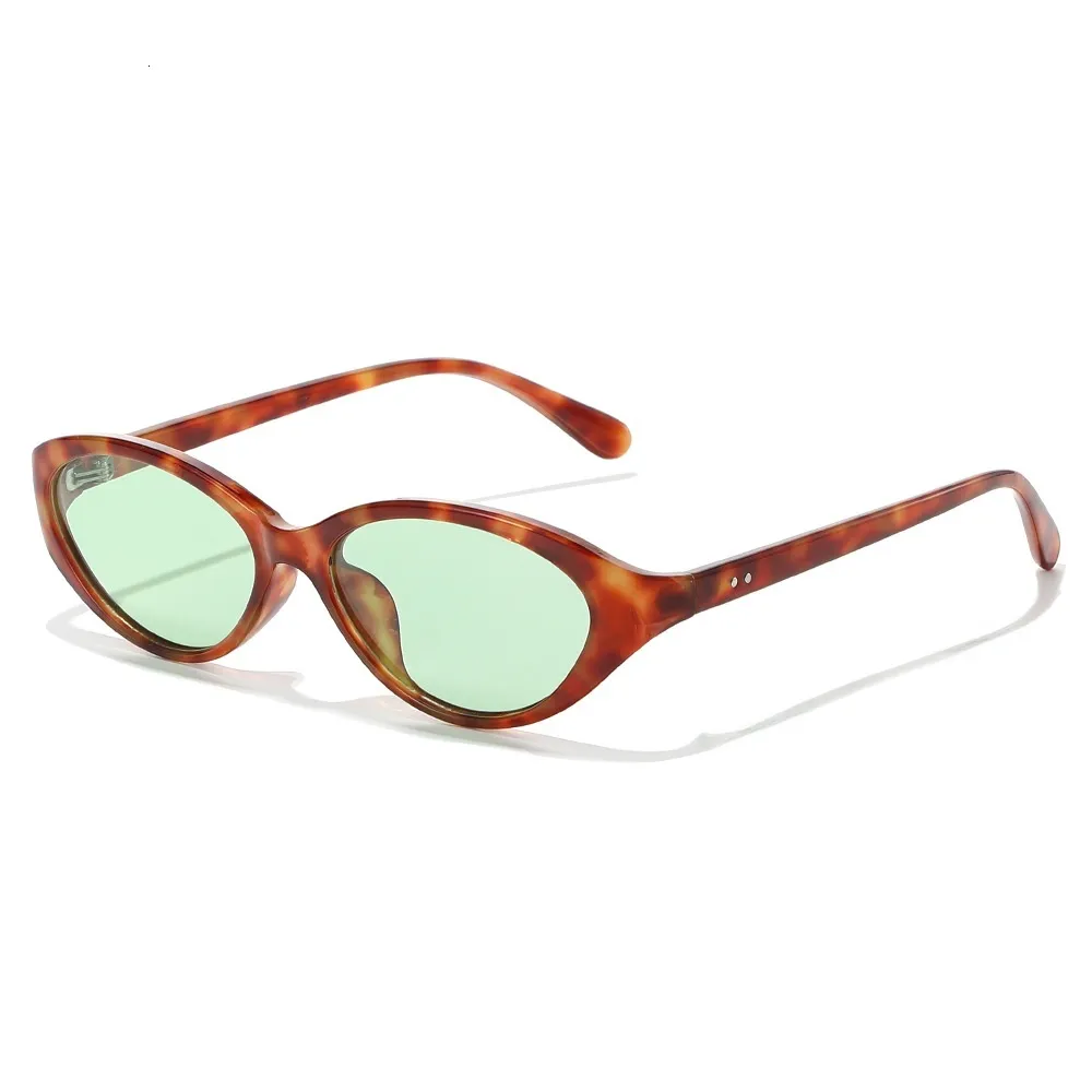 Vintage Oval Sunglasses Women UV400 Protection Narrow Anti-Glare Metal Temples Vintage Oval Sunglasses Retro Round Metal Frame UV400 Unisex  main image 3