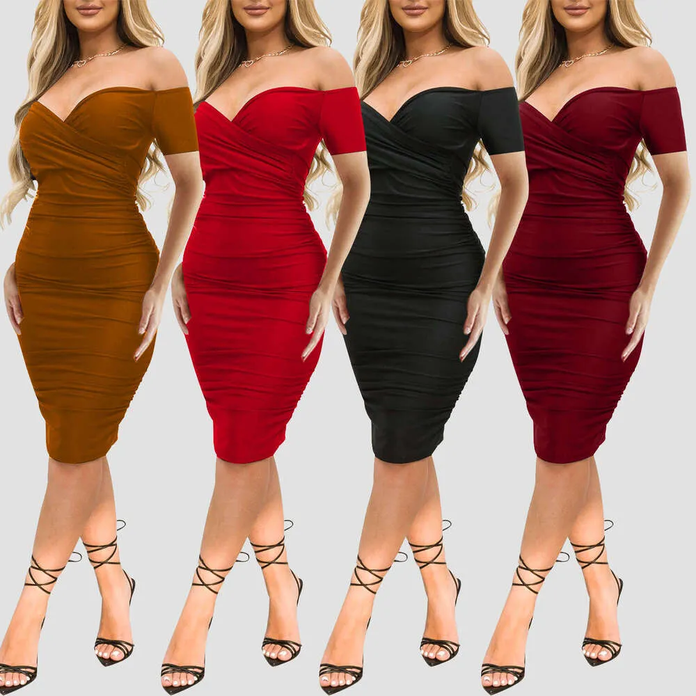 Summer Sexy Off Shoulder Strapless Bodycon Midi Dress... From Designroom,  $26.77 In Bulk