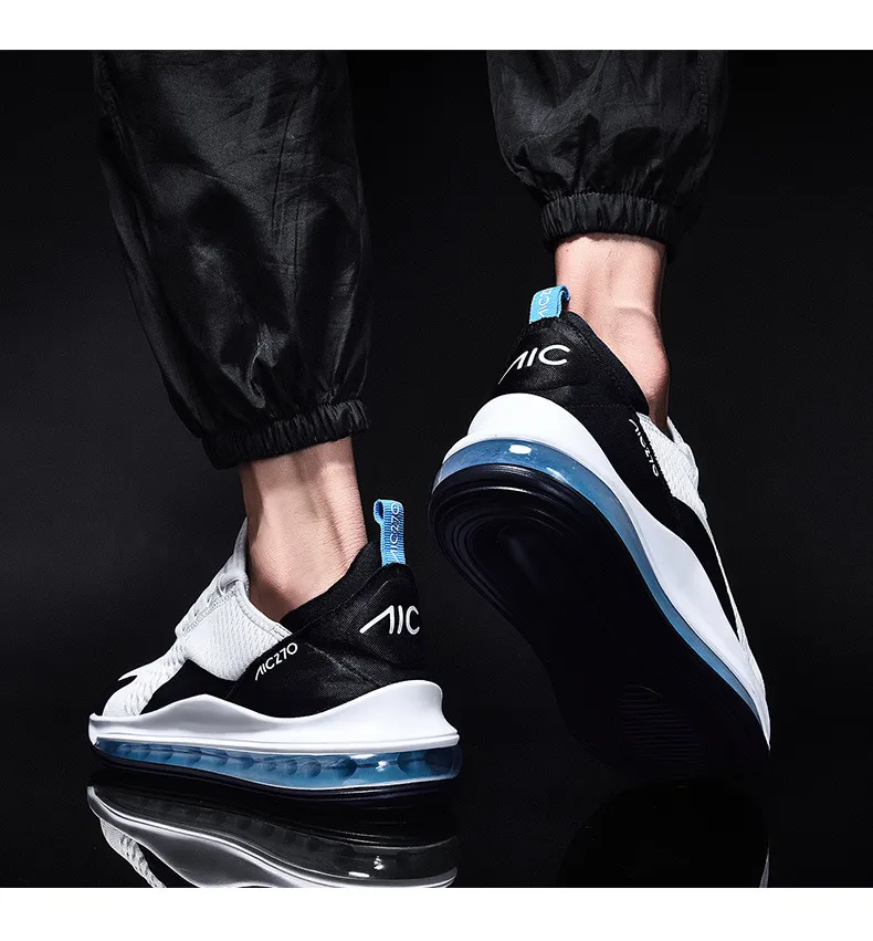 Mens Air Cushion Running Shoes Breathable Knit Athletic Sneakers_vogvips.com