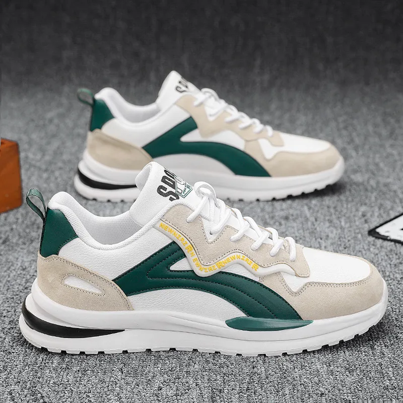 Retro-Sneaker für Herren mit Farbblock-Design, atmungsaktiv, bequem, rutschfest, dicke Sohle, ideal für den Alltag und Streetwear._voghion.com