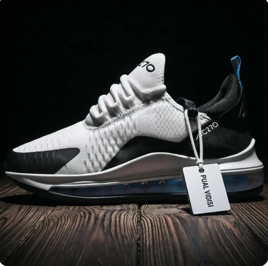 Mens Air Cushion Running Shoes Breathable Knit Athletic Sneakers_vogvips.com