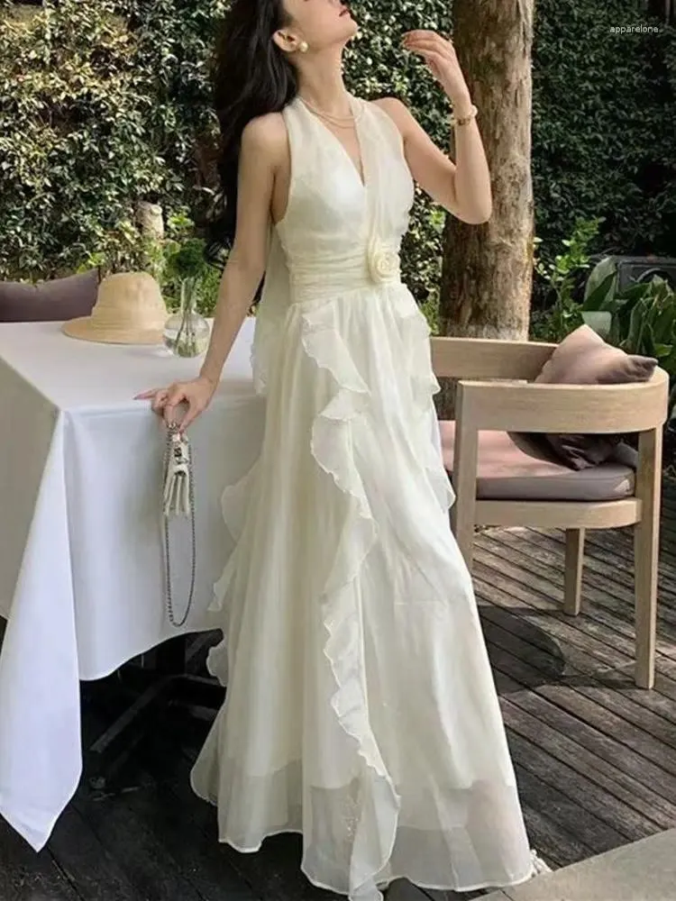 v neck halter dress casual Paradise City Halter Dress Cream / M/L