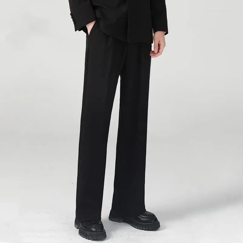 mens loose dress pants Wholesale Men Comfortable Straight Leg Business Casual Pure Black / XL Do Not Iron The clothes are made of high quality fabric Mens Wide Leg Pants High