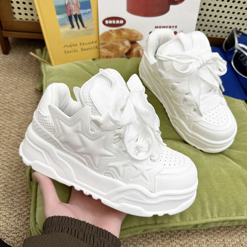 Xiaolangte In Stock Sneakers White Thick Soled Loafers Couples Height Increasing Thickened Casual Sports Star Shoes For_voghion.com