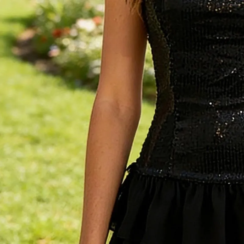 2000s black dress NWT 2000s Vintage Strapless Black Satin and Mesh Cocktail Dress by Lau   Leslie Courreges