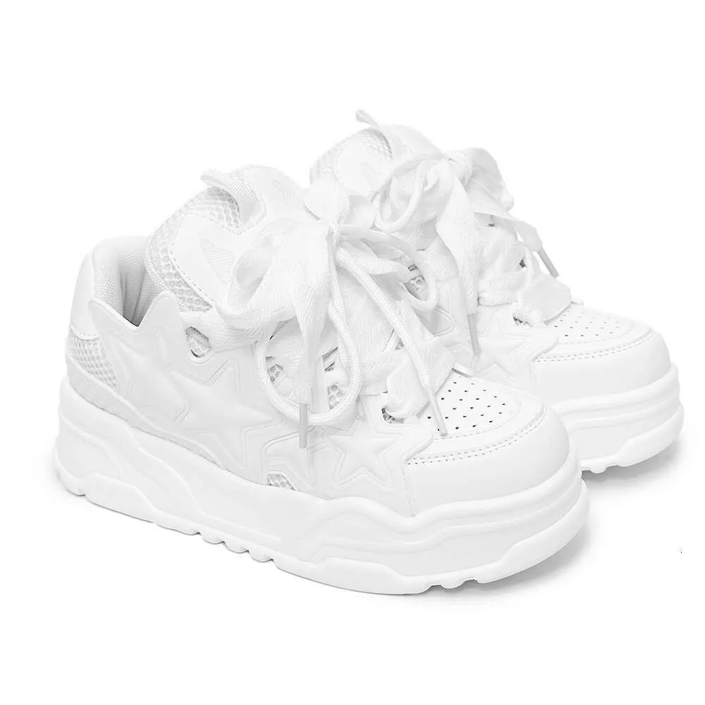 Xiaolangte In Stock Sneakers White Thick Soled Loafers Couples Height Increasing Thickened Casual Sports Star Shoes For_voghion.com