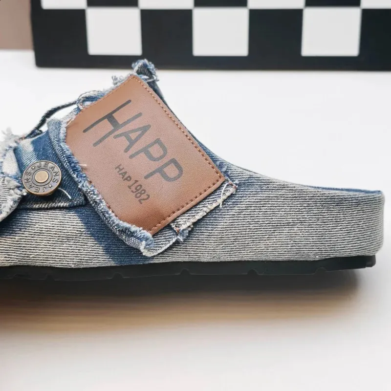 Herren Denim Slipper Atmungsaktiv Bequeme Freizeitschuhe Sommer_voghion.com