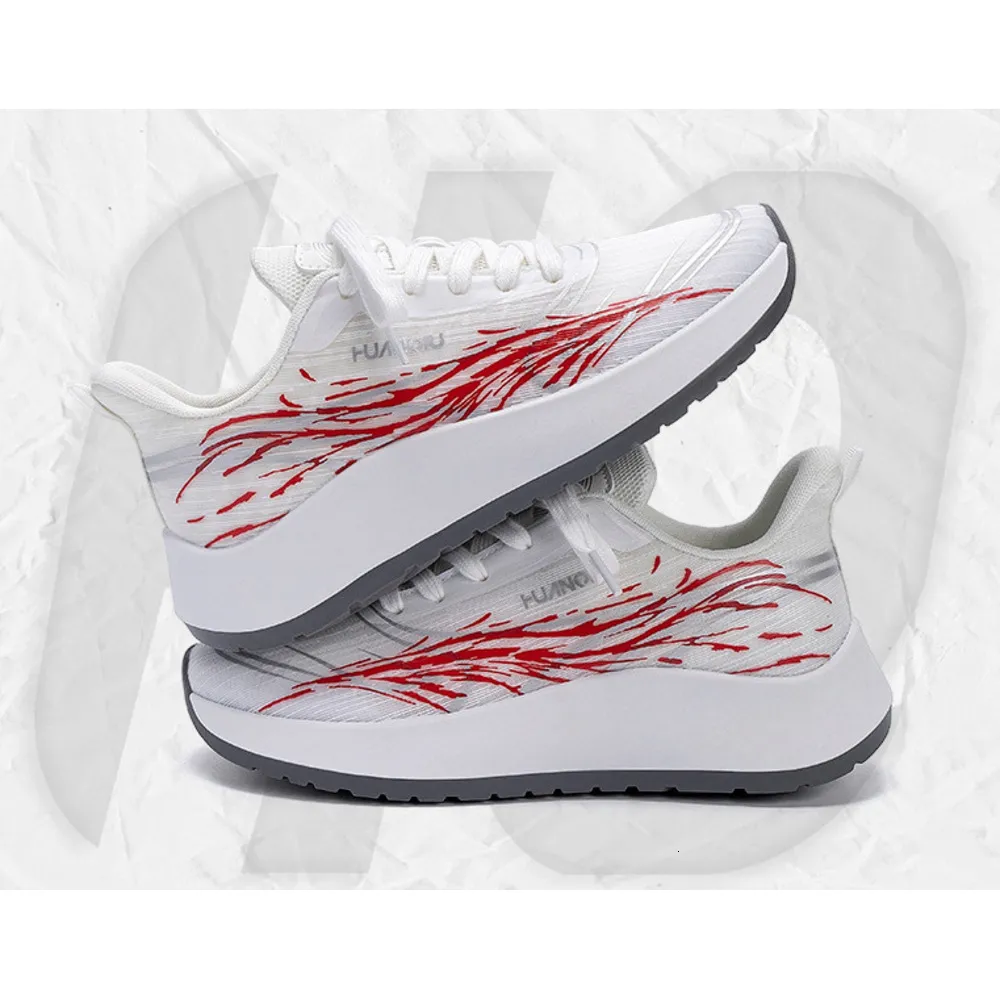 Mens Fashion Red Flame Pattern Sneakers Breathable Mesh Lightweight Sole Casual Running Shoes For Streetwear And Outdoor_voghion.com