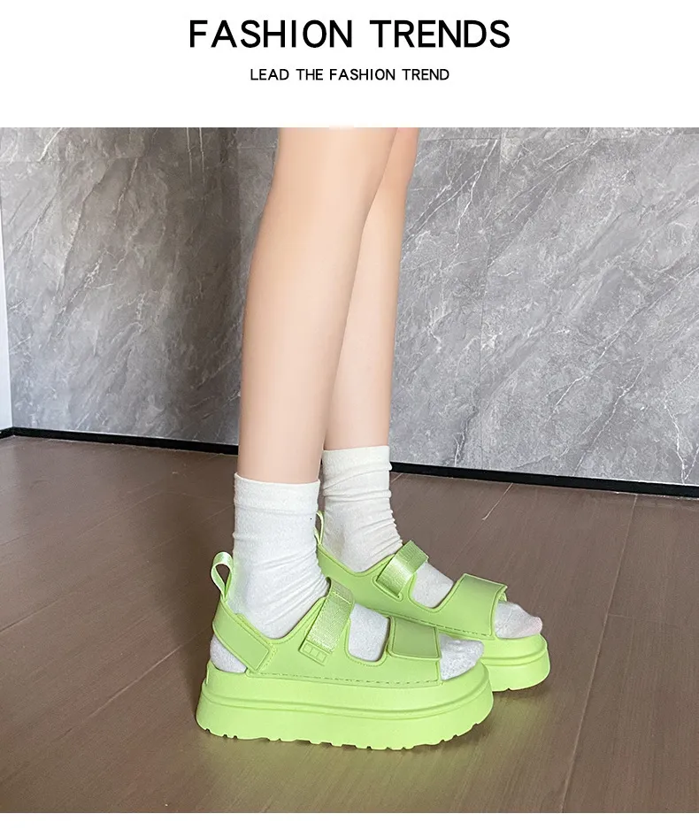 Womens Trendy Y2k Chunky Sandals Comfortable Flat Shoes For Summer_voghion.com