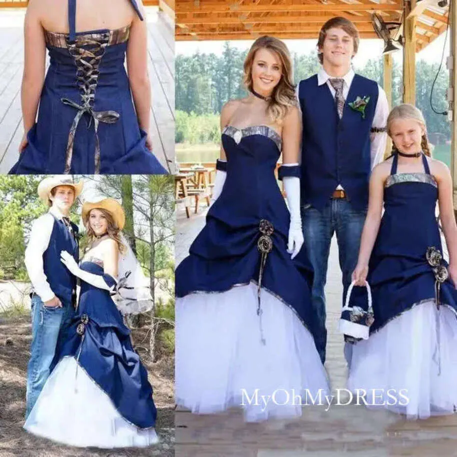 camo and blue wedding dresses Dress LACE trim Corset back SIZES 2 to 14 Weddings in Camo this size is for sleeve dress) 11 Reception Gowns Blue Camouflage Wedding