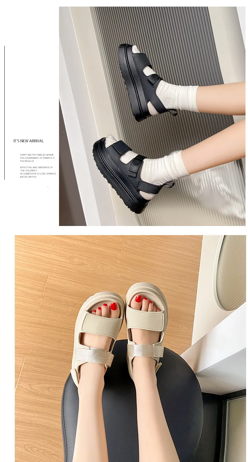Womens Trendy Y2k Chunky Sandals Comfortable Flat Shoes For Summer_voghion.com