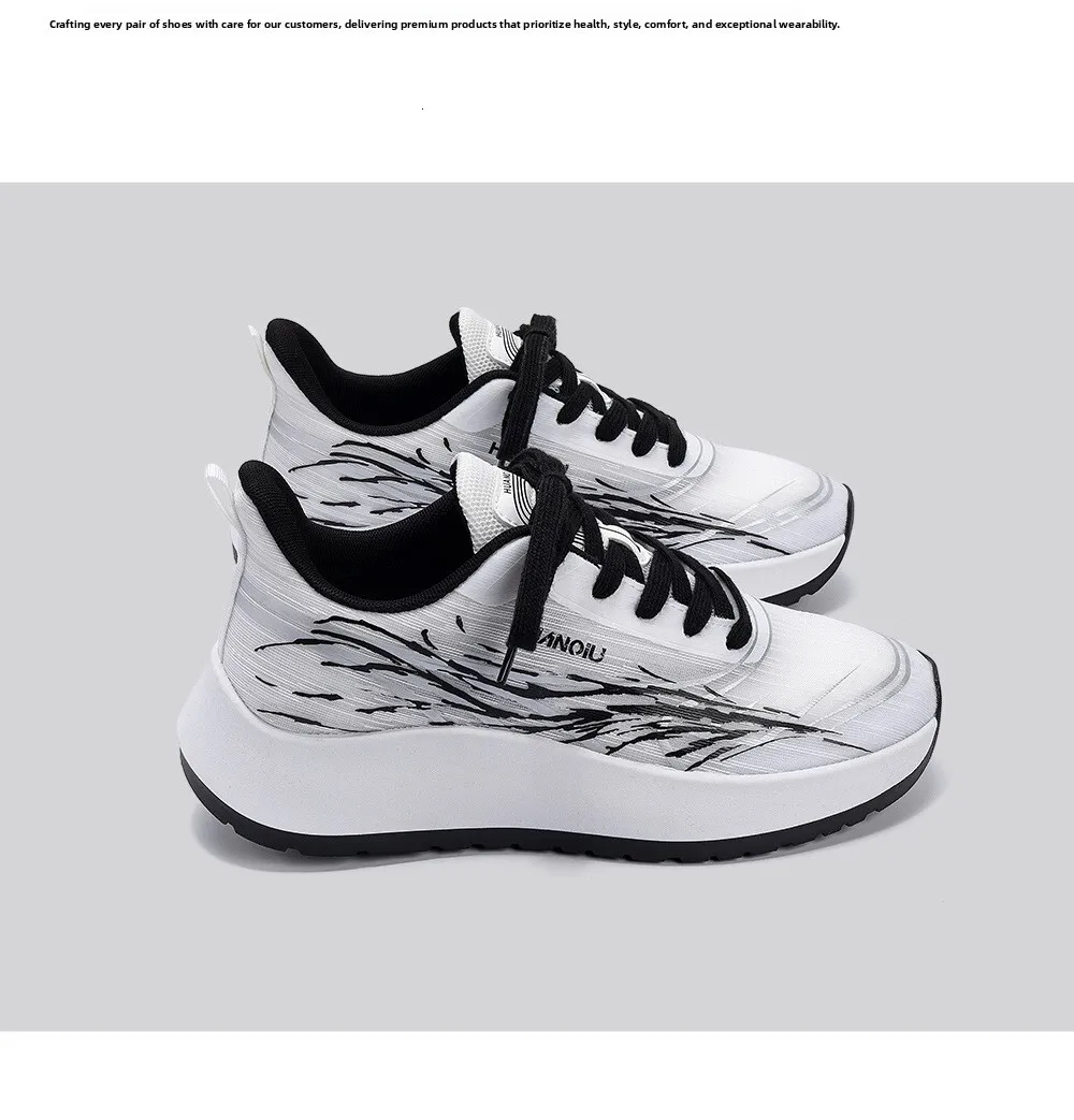 Men's Red Flame Pattern Breathable Mesh Running Shoes For Street_voghion.com