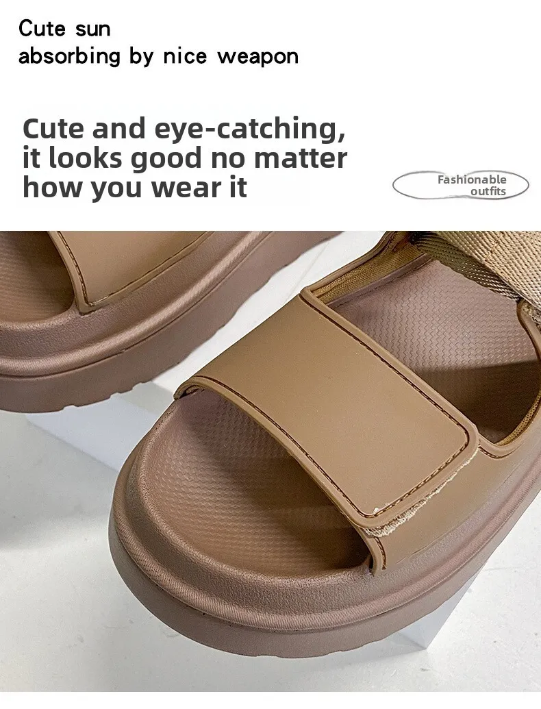 Womens Trendy Y2k Chunky Sandals Comfortable Flat Shoes For Summer_voghion.com