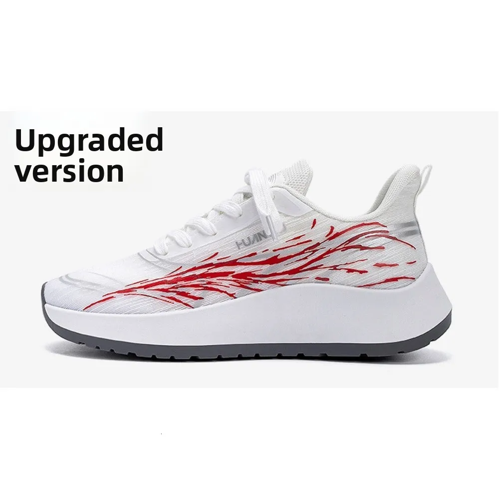 Mens Fashion Red Flame Pattern Sneakers Breathable Mesh Lightweight Sole Casual Running Shoes For Streetwear And Outdoor_voghion.com