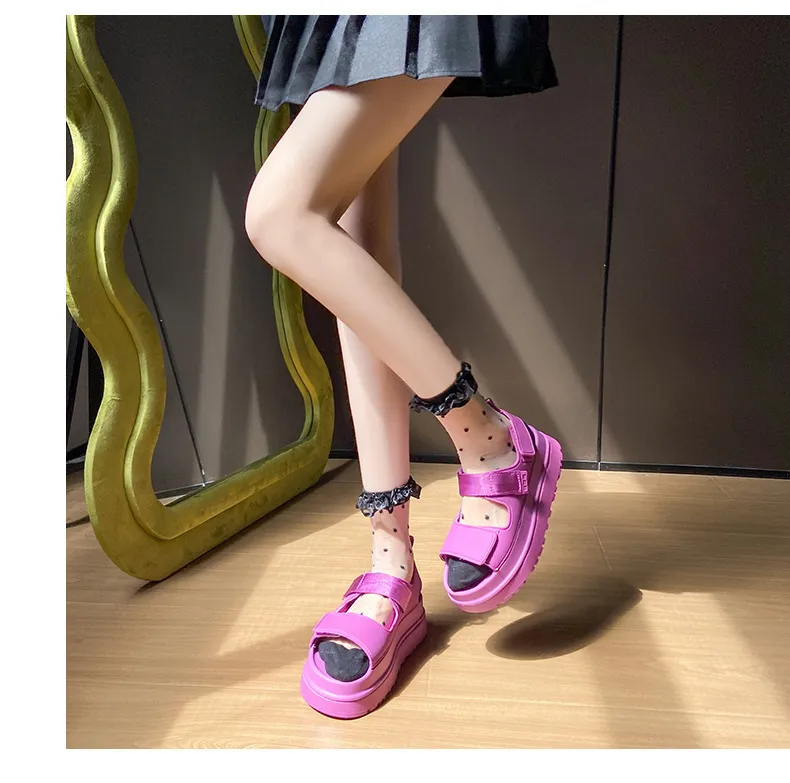 Womens Trendy Y2k Chunky Sandals Comfortable Flat Shoes For Summer_voghion.com