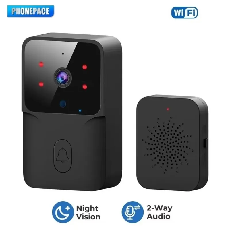 Doorbell Video Low-Power WiFi Link Rechargeable Type Doorbell Night Vision HD Smart Security 1 to 1 Home Intercom 260423ww