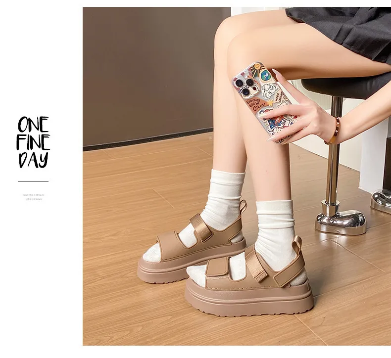 Womens Trendy Y2k Chunky Sandals Comfortable Flat Shoes For Summer_voghion.com