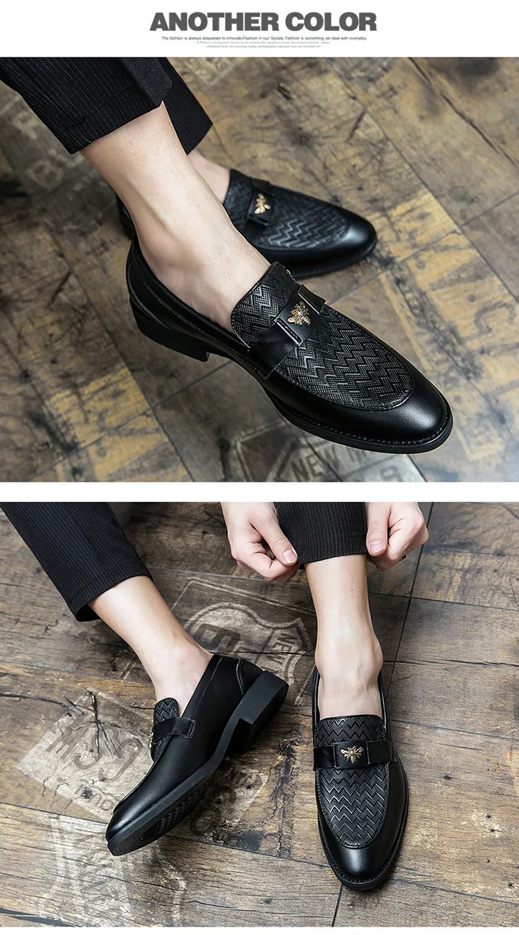Mocassini in pelle da uomo slip on classici per outfit casual_voghion.com