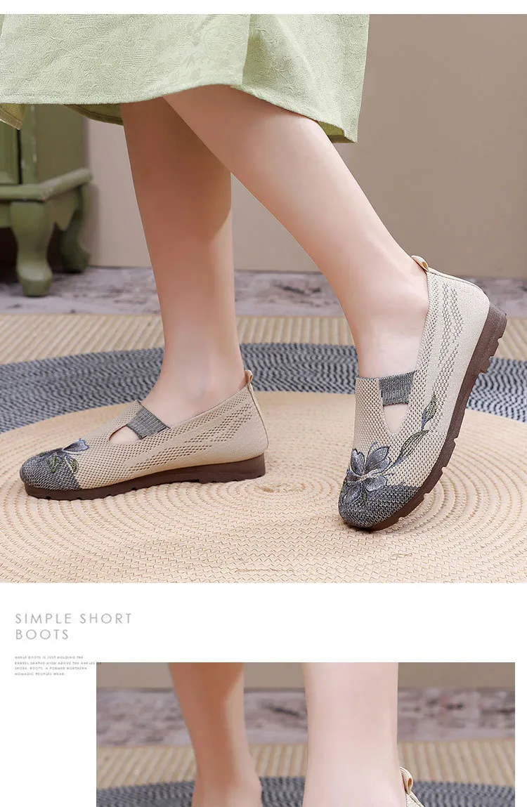 Damen Slipper Mit Blumenstickerei Für Alltag Und Freizeit_voghion.com
