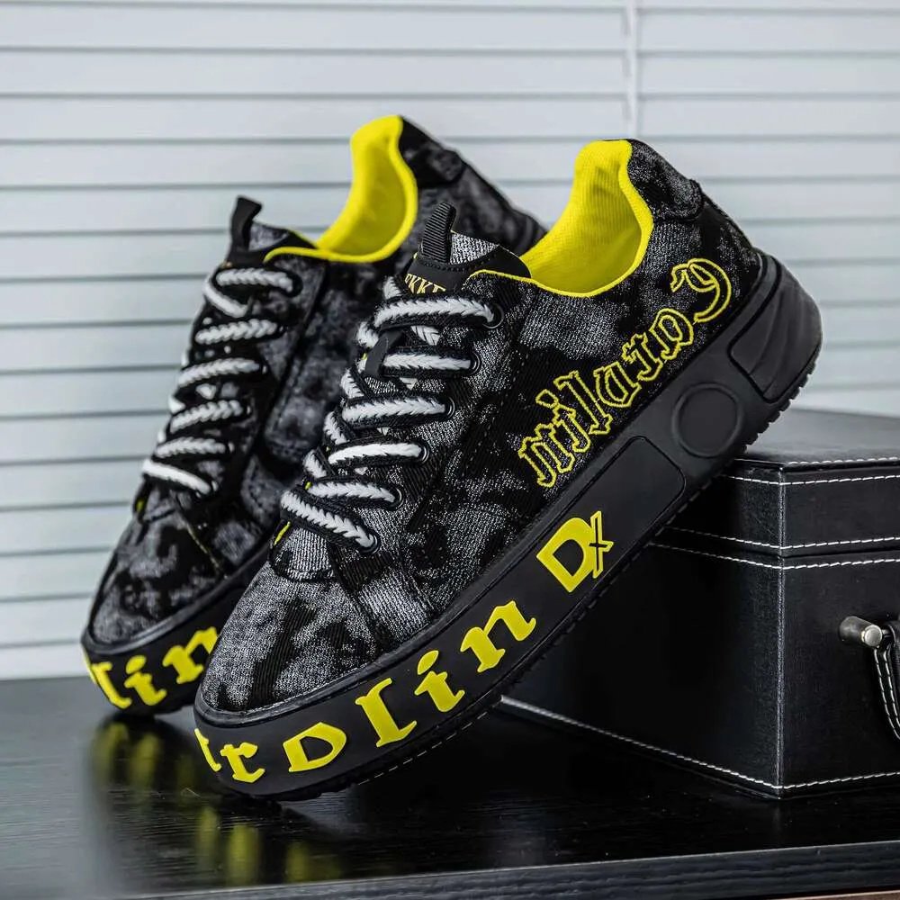 Canvas Men's Spring Breathable Versatile Trendy Sports Casual Sneakers Niche Design Thick Sole Height Increasing Denim_desvips.com