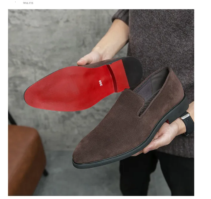 Mocassini uomo in scamosciato stile classico slip-on da passeggio_voghion.com