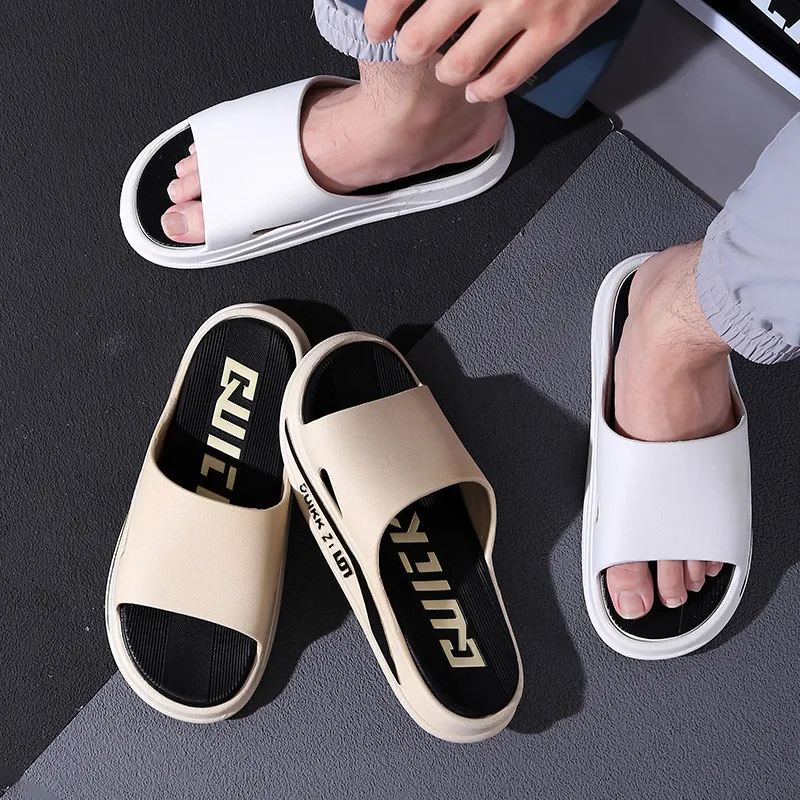 Ciabatte sportive da uomo alla moda, design classico a fascia singola, soletta morbida imbottita, ideali per gli spostamenti quotidiani e le uscite informali._voghion.com