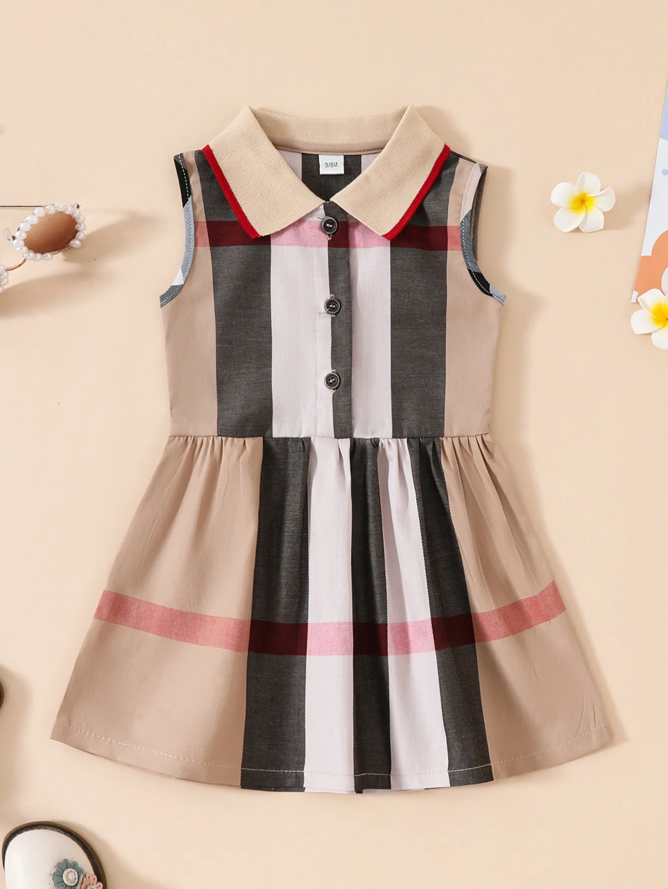 designer toddler dresses Plaid Sleeveless Toddler Girls Black Dress For Summer... From Kmmart,  Rs.2,089.02