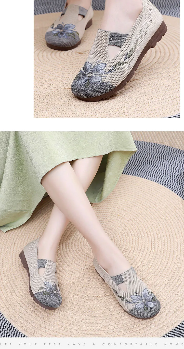 Damen Slipper Mit Blumenstickerei Für Alltag Und Freizeit_voghion.com