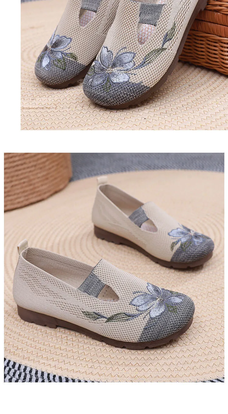 Damen Slipper Mit Blumenstickerei Für Alltag Und Freizeit_voghion.com