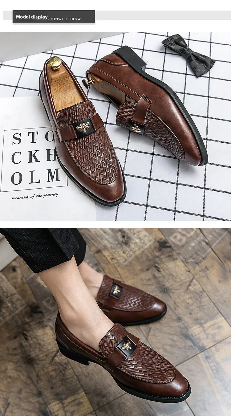 Mocassini in pelle da uomo slip on classici per outfit casual_voghion.com