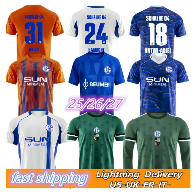実着用セリエA bari schalke 04 長袖 Schalke 04 Soccer Jerseys 150th Anniversary Long From