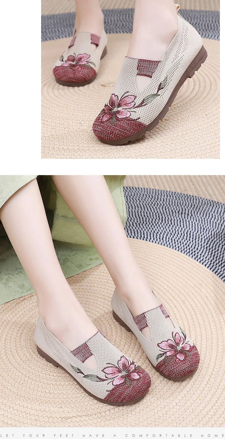 Damen Slipper Mit Blumenstickerei Für Alltag Und Freizeit_voghion.com